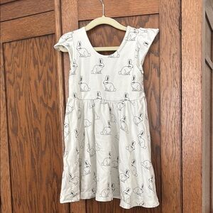 Monica & Andy White Twirl Dress with Bunny Print